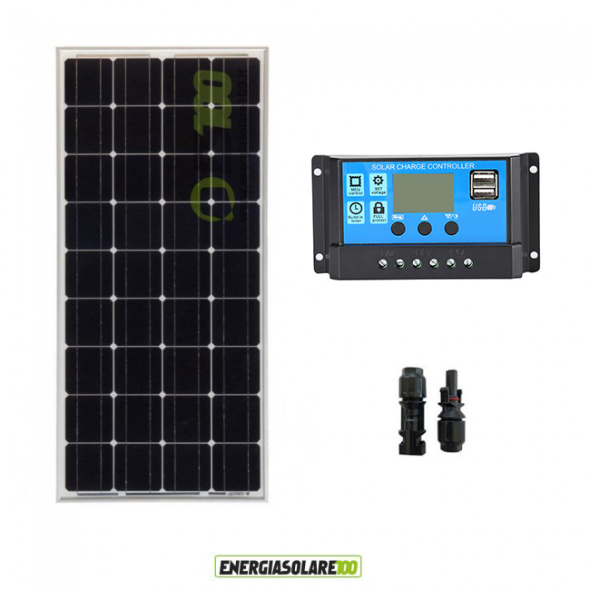 Kit Solar Photovoltaik Panel 100W 12V Laderegler 10A PWM Nvsolar