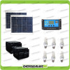 Solar lighting kit panel 60W 24V for 5 hours fluorescent bulb lamp 7W 24V barn cabin
