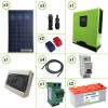 Photovoltaic solar kit 840W 24V pure wave inverter Edison30 3KW PWM 50A tubular plate batteries 200Ah for cottage or country house