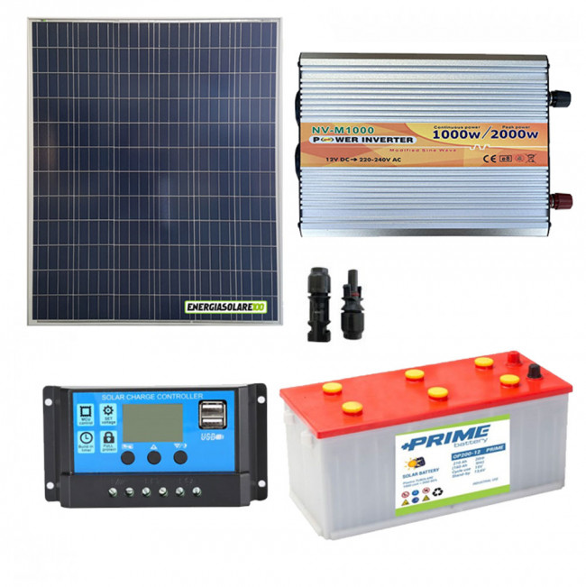 Kit Fotovoltaici con Regolatore solare di carica e accessori inclusi