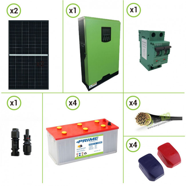 Kit solare fotovoltaico 560W Inverter onda pura Edison50 5000VA