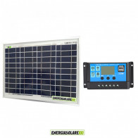 Kit Solare Fotovoltaico 30W 12V Mantenimento batteria auto, camper, moto,nautica