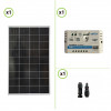 Kit starter pannello solare monocristallino 150W 12V e regolatore di carica LS1012EU 10A 12V con uscita USB da 5V/1.2A