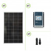 Kit starter pannello solare monocristallino 150W 12V e regolatore di carica EPEVER MPPT Tracer-A 20A 100Voc con Display