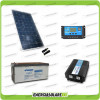 Kit baita pannello solare 200W 12V inverter onda pura 2000W batteria AGM 200Ah regolatore NVsolar
