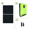 Impianto solare fotovoltaico 3.8KW pannelli monocristallini inverter ibrido onda pura 5KW 48V con regolatore di carica MPPT 80A