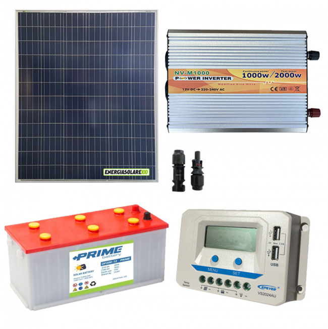 Kit solaire 200Wc 1000W/230V PWM - batterie AGM