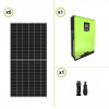 Kit solaire 2.5KW panneaux photovoltaïques 410W avec Onduleur Solaire Hybride Edison V2 3KW 24V MPPT Contrôleur de Charge 80A 500VDC 4kW PV