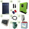 Kit solaire photovoltaïque Onduleur onde pure 1400W 24V Edison30 3KW PWM 50A batteries 260Ah plaque tubulaire pour cabane ou maison de campagne