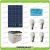 Kit solar acampada libre panel solar 80W 12V batería para móvil luz Estéreo radio