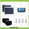 Kit Iluminación establo panel solar 60W 24V 4 bombillas fluorescentes 11W 24V baterías para 5 horas regulador NV