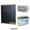 Kit placa solar panel fotovoltaico 80W 12V Batería 100Ah AGM regulador de carga 10A