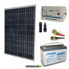 Kit panel solar fotovoltaico 100W 12V Regulador PWM 10A Batería 100Ah Cables