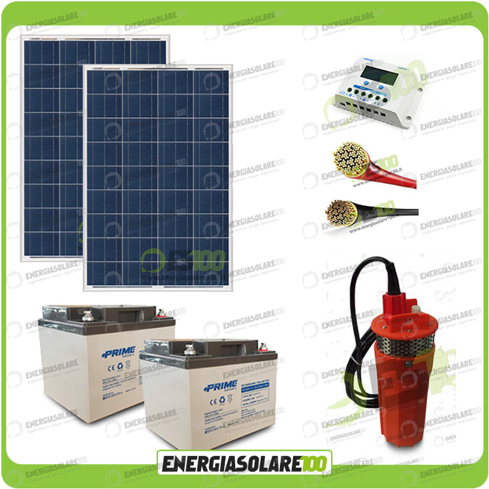 Pompa Solare Sommersa 12V 360L/H con prevalenza max 70 metri