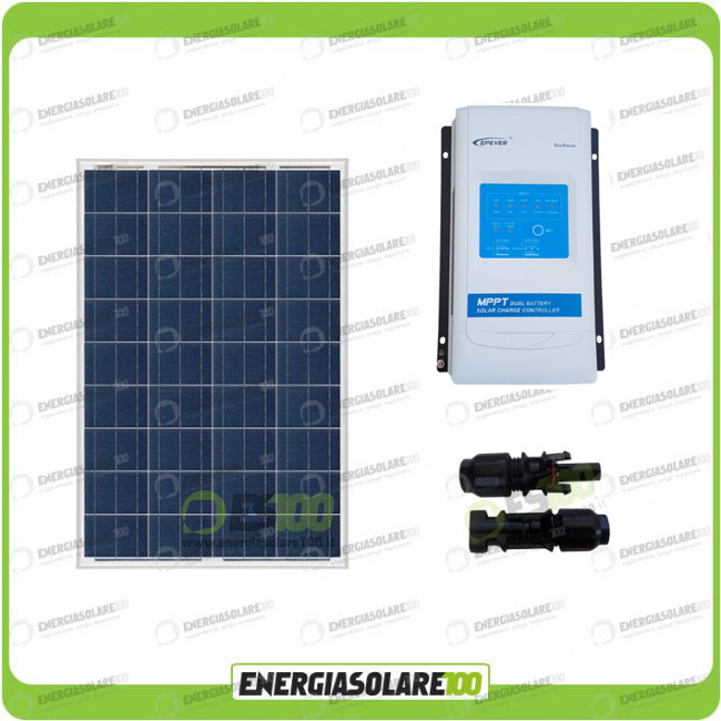 Kit fotovoltaico per Camper pannello 150W 12V regolatore di carica doppia  batteria MPPT Duoracer 10A