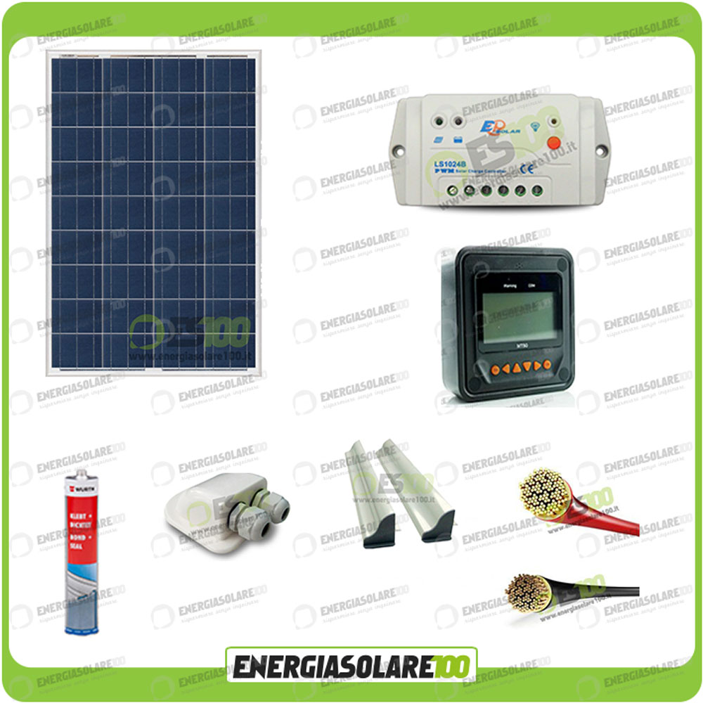 Kit fotovoltaico per camper da 80Wp modello PRO