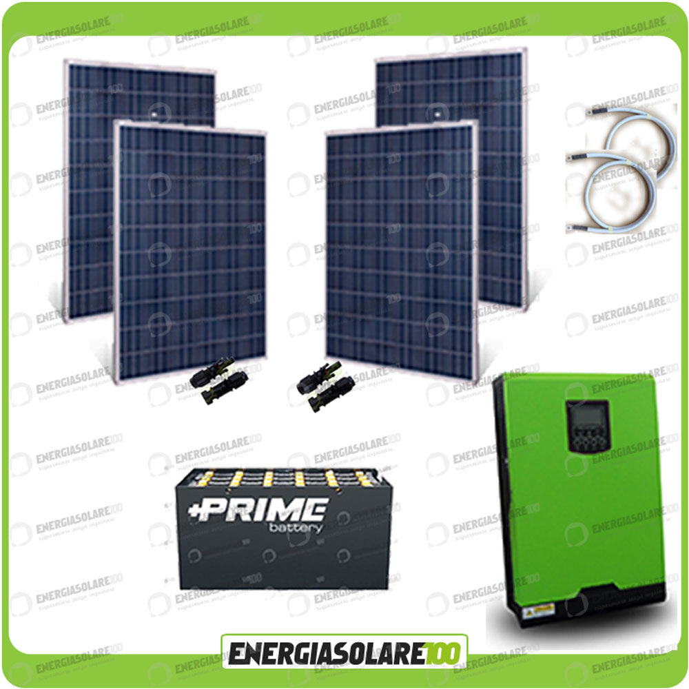 Kit fotovoltaico Casa Solare pannelli solari 560W Inverter ibrido onda pura  Edison30 3KW 24V PWM 50A