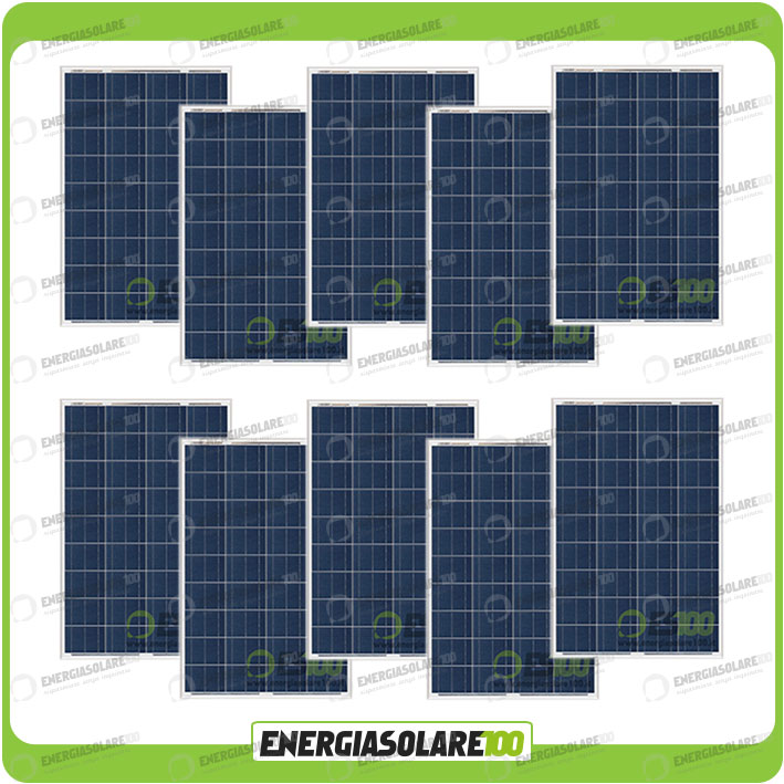 Pannello solare 100W 12V policristallino. Rinnovabili