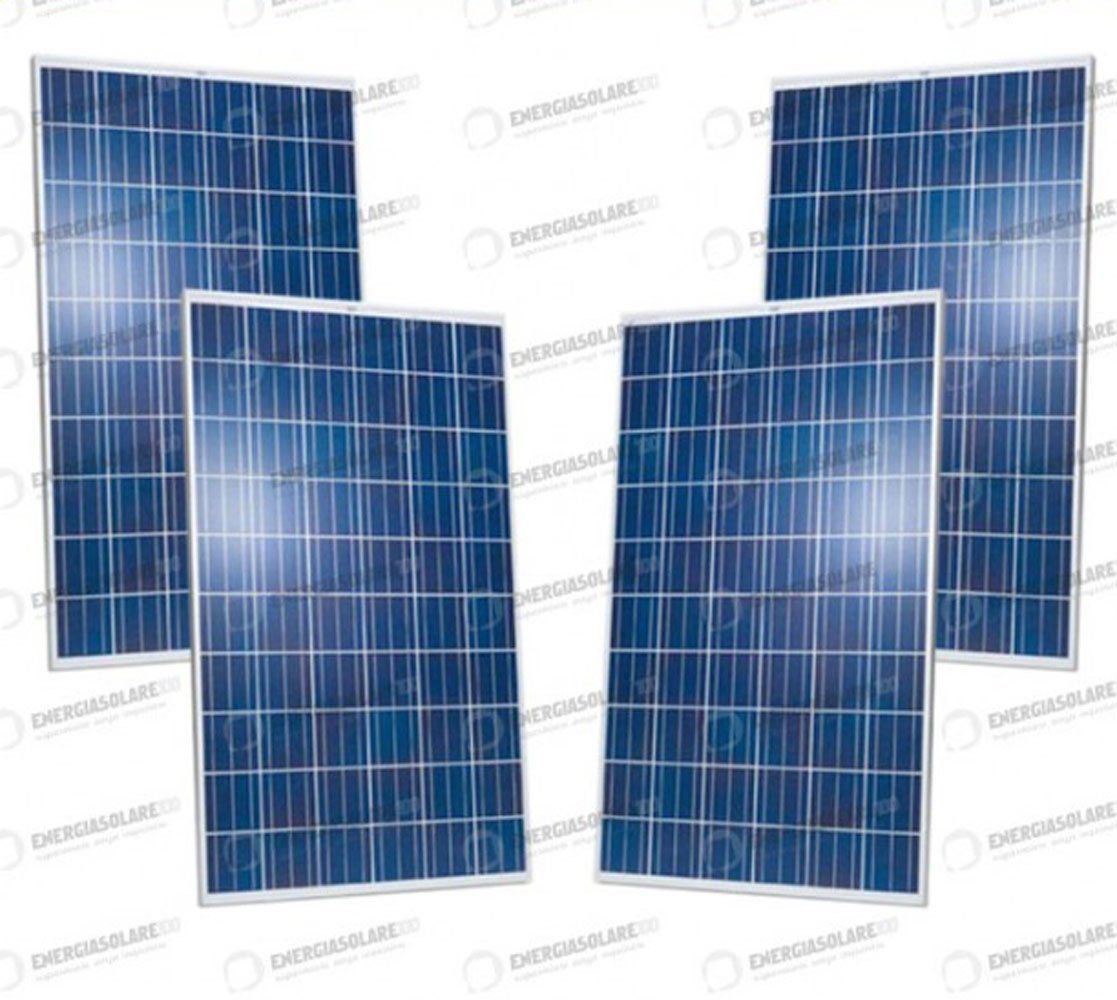 Set 4 Pannelli Solari Fotovoltaici 270W Europeo 24V tot. 1080W Casa Baita  Stand-Alone